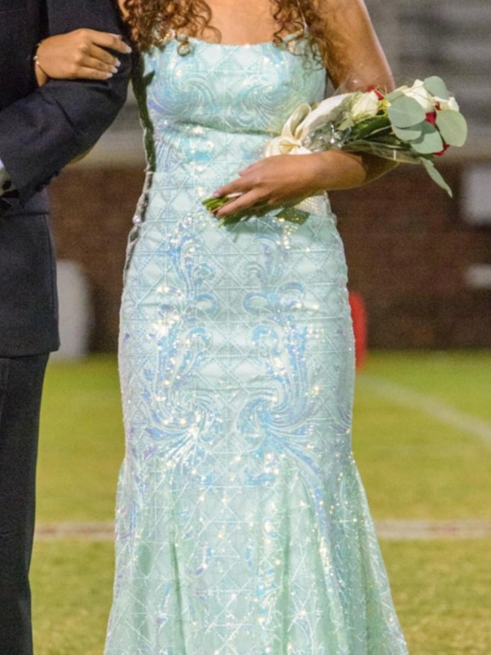 Seafoam green mermaid style formal dress